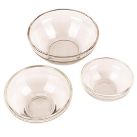 3 Pcs 3 Sizes Clear Glass Reusable Cosmetic Mask Mixing Bowls Set