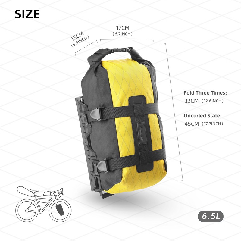 Rhinowalk Bike Front Fork Bag Waterproof Bicycle Pannier Bag 6.5L