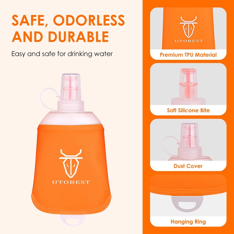 UTOBEST Soft Flask Running Water Bottle Collapsible Water Bottle for