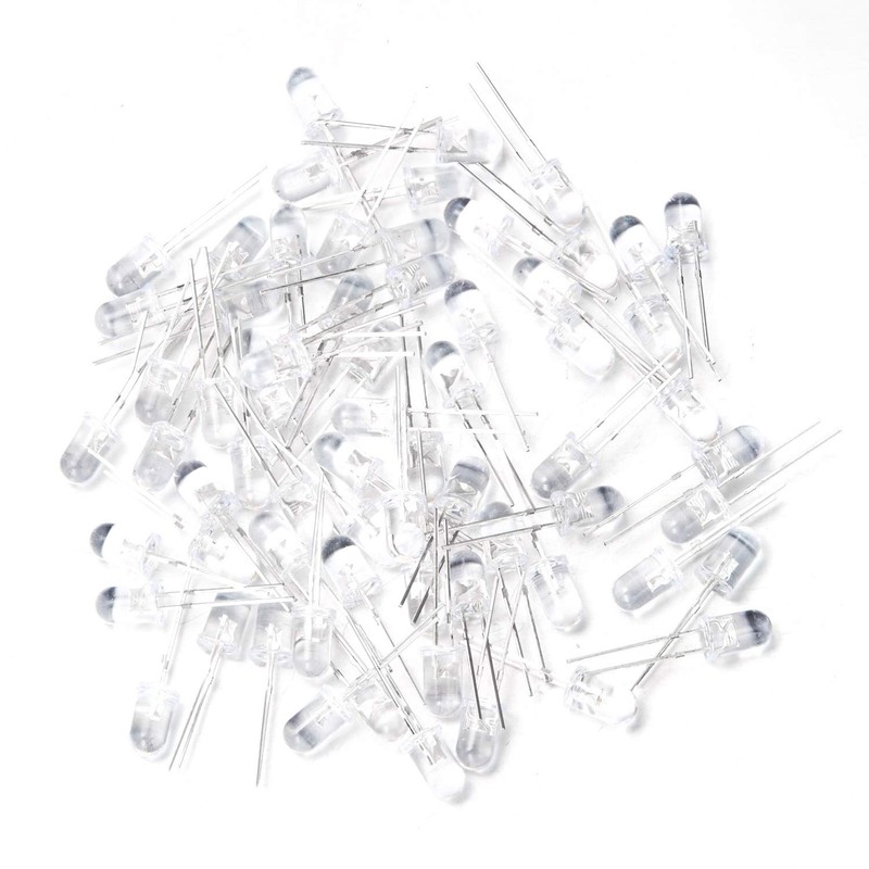 CHANZON 100 pcs 5mm Pink LED Diode Lights (Clear Round