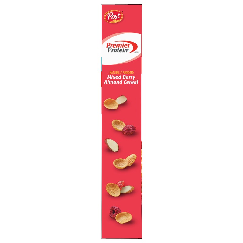 Post Premier Protein Mixed Berry Almond cereal, high protein cereal,