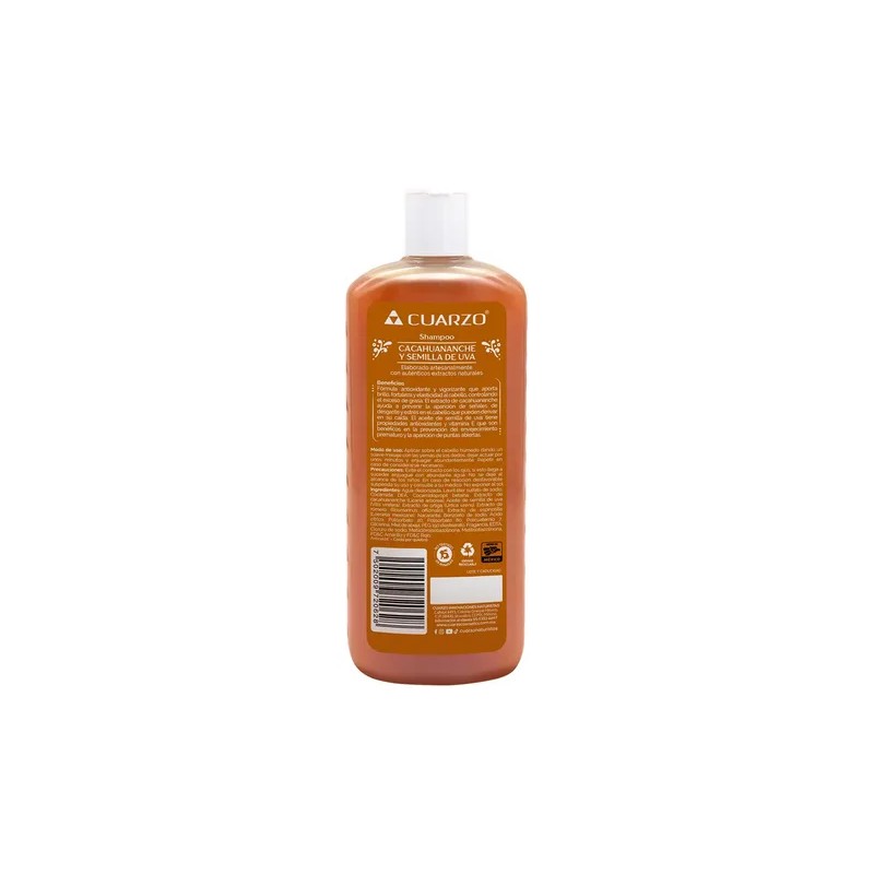Shampoo Cacahuananche Y Semilla De Uva Cuarzo 550 ml