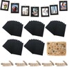 Hexizexi 50 Pcs 4x6 Inch Paper Photo Frames Black Cardboard