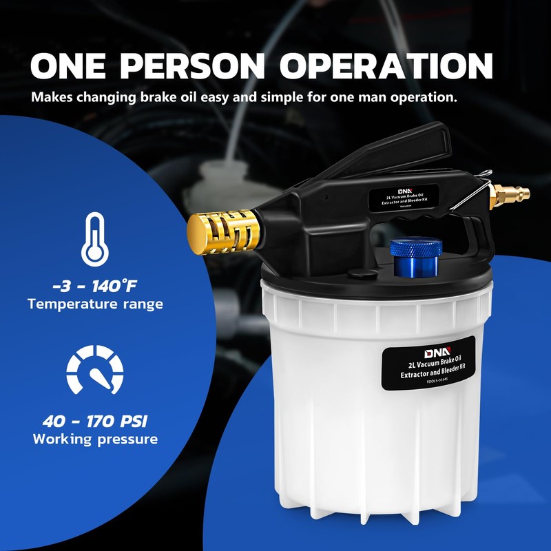 DNA MOTORING 2L Vacuum Brake Oil Extractor and Bleeder Kit