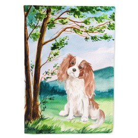 Caroline's Treasures CK2020GF Under The Tree Blenheim Cavalier Spaniel Garden Flag Mailbox Flag Decorative Yard Flag Banner Outside Patio Artwork Yard Flower Beds, Garden Size, Multicolor