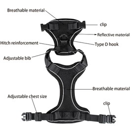 FJLYZL Cat Harness Escape Proof Adjustable Vest for Outdoor Walking,Reflective Strap,Breathable Mesh,Soft and Comfortable Kitten Harness(Black)