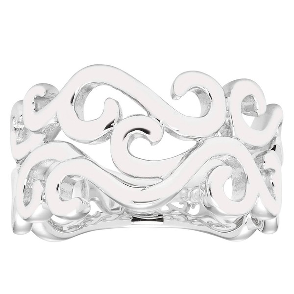 Boston Bay Diamonds .925 Sterling Silver Open Scrollwork 21mm Wide