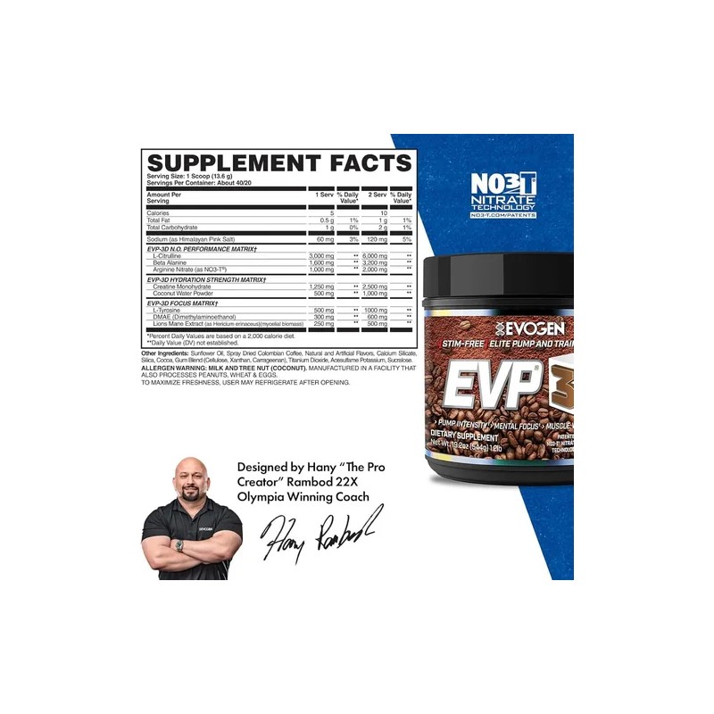 Pre Entreno Evogen Evp 3d Stim Free 40 Servicios Todo
