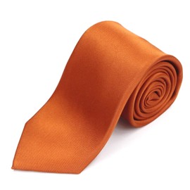 Gran creer [15 Colors to Choose From] Tie Silk Made in Japan Fujiyama Weave Men's Solid 8cm Width 143cm Total Length Brand Gran Creer [MADE IN JAPAN], orange