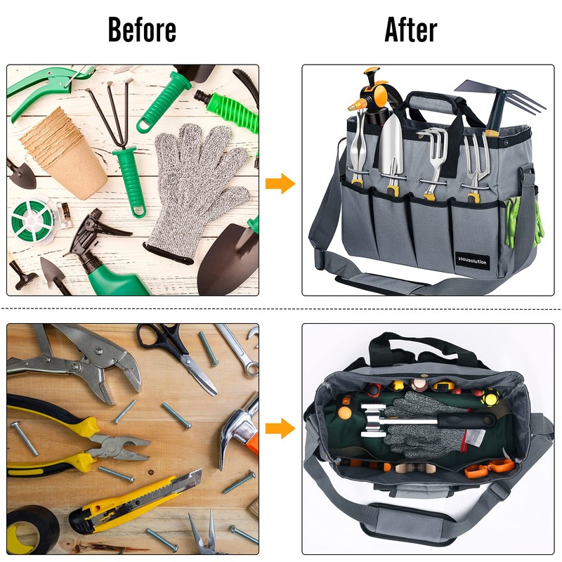 Housolution Garden Tote Bag, 900D Gardening Tool Bag, Garden Tote