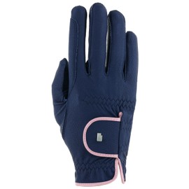Roeckl Lona Sports Riding Gloves Ladies Summer Gloves Navy/Vintage Pink 6.5