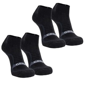 GRIP6 Wool Ankle Socks - Pack of 2 Small Merino Wool Socks Made in the USA - Lightweight Wool Hiking Socks - Warm Ankle Socks for Men and Women - Cold Weather Gear (Everyday Black)