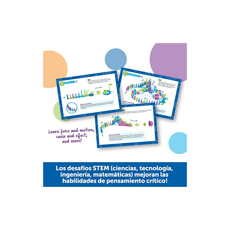 Learning Resources Stem Explorers Domino Action, Juguetes Stem para niños,