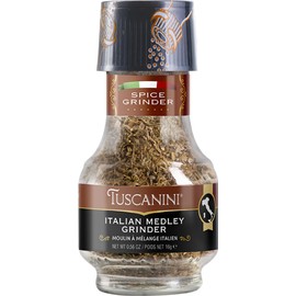 Tuscanini Premium Italian Medley Spice Grinder, .56oz | Freshly Ground Italian Seasoning | Product of Italy