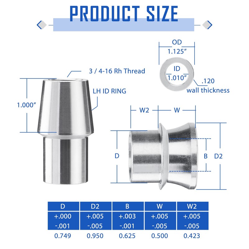 SPARKWHIZ 3/4” Heim Joint Rod End Kit, Left and Right