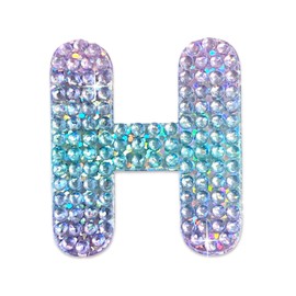 StickerBeans® Sparkly Rhinestone Alphabet Letter Sticker H - Unique Design 2” x 2” Cut-to-Shape Adhesive - Personalization, Collecting, Gifting, Scrapbooking, Decorating Laptops, Journals, Planners