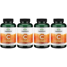 Swanson Timed-Release Vitamin C with Rose Hips Immune System Support Skin Cardiovascular Health Antioxidant Supplement 500 mg 250 Tablets (Tabs) (4 Pack)