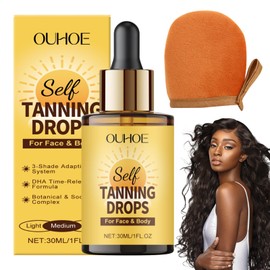 Bräunungstropfen,Tanning Drops,Selbstbräuner Tropfen Nährend,Sunless Tanning Drops Feuchtigkeitsspendend,Fördert den Natürlichen Hautton,für Gesicht und Körper,Ohne Sonne,30 ml