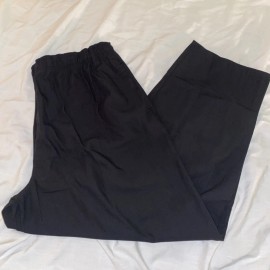 Uncommon Threads 3x Black Chef Pants Elastic Waist W Drawstring and Zipper