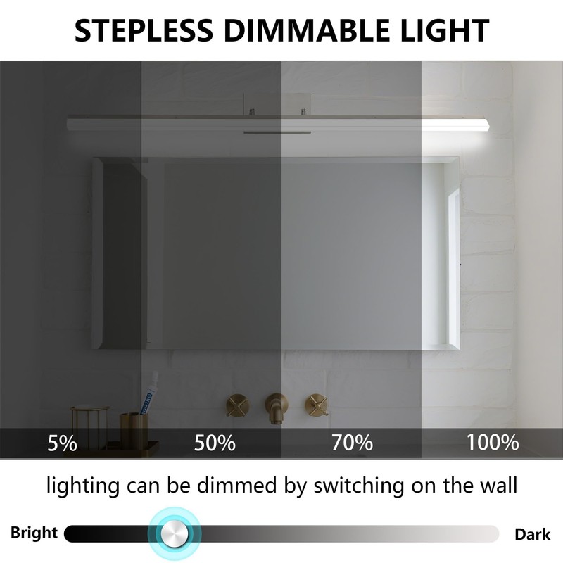 SOGOTING 48in LED Vanity Light, Dimmable 46W 3000K-5000K 5CCT Modern
