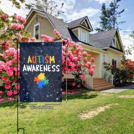 Autism Awareness Garden Flag Double Sided-Flags Banner For Outdoor House Decoration Patio Lawn Home Signs Flag 12x18 Inch