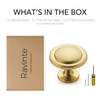 Ravinte 30 Pack 1-1/4" Cabinet Handles Brushed Brass Kitchen Knobs
