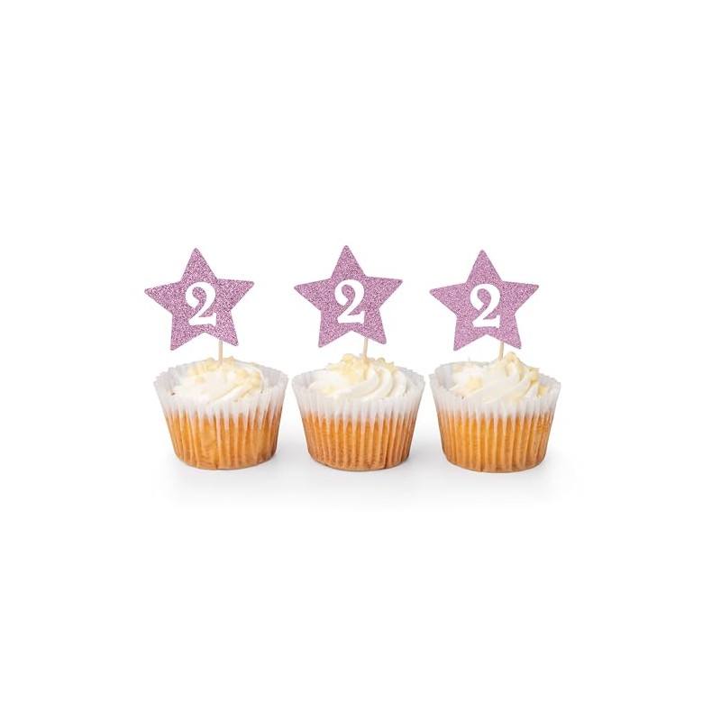 12 x Pink Baby 2nd Birthday Cupcake Toppers | Birthday