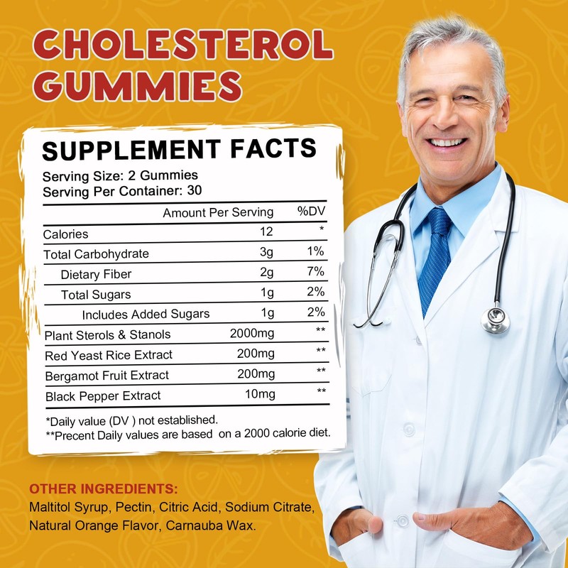 (2 Pack) Cholesterol Supplements Gummies for Cholesterol Healthy, Plant Sterols