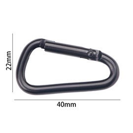 Leadigol 30Pcs Mini Aluminum Clips,Snap Hook Keychain D Ring Shape Keychain Hook Buckle Locking Spring Hook Keychain Black,D Ring Clip for Camping, Hiking, Keychains