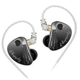 CCA Rhapsody Tunable Hybrid In-Ear Monitor, 2 Dynamic Drivers and 4 Balanced Armature HiFi In-Ear Headphones Earphones (No Microphone, Black-3.5mm)