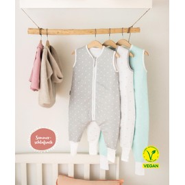 Ehrenkind® Baby Summer Sleeping Bag with Feet, 1.0 TOG Made of Soft Oeko-Tex Certified Organic Cotton, Summer Sleeping Bag, Size 90, Lilac Dandelion, 1 Tog