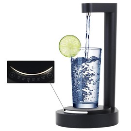 LED Bedside Water Dispenser,Desktop Water Bottle Dispenser,New Upgrade LED Light and Touch Buttons, Portable 5 Gallon Water Dispenser,with 7 Levels Pumping and Light,Suitable for Home, Office, - Color: black