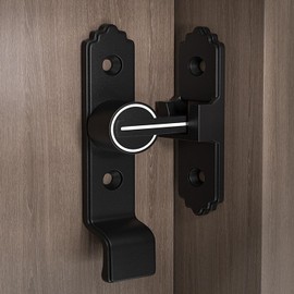 90 Degree Sliding Door Latch, Replaceable Patio Door Handle Set Illuminated Door Latch Handle Kit Black