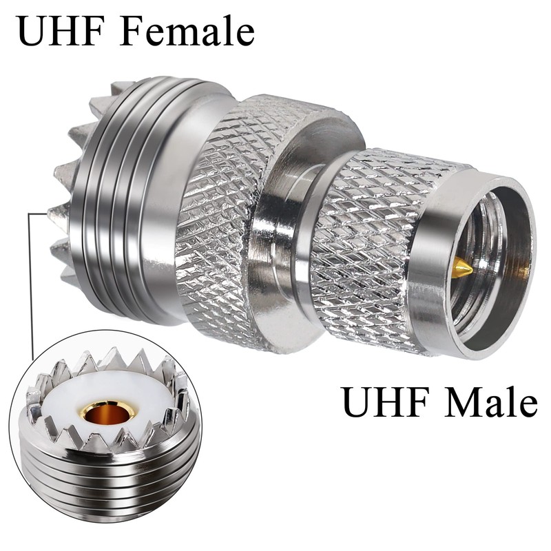 2PCS Mini UHF Male to UHF Female Coax Connector, Mini
