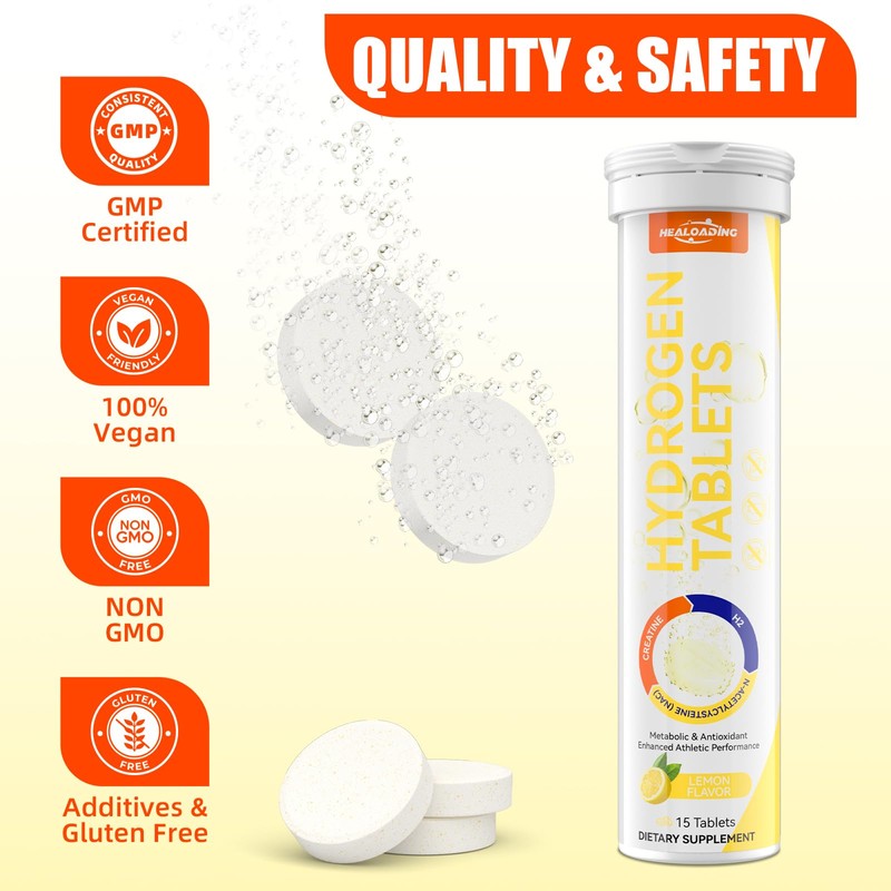 HEALOADING Hydrogen Water Tablets with Magnesium: Molecular Hydrogen Supplement for
