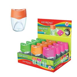 KEYROAD Ergonomic Double Sharpener Unbreakable / 12 Pieces / Steel Blades / Pencils and Crayons / for Nursery Preschool and School / Sharpener Sharpener