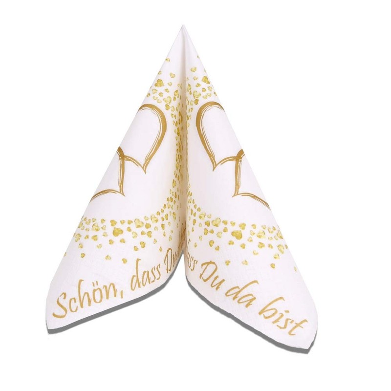 20 Napkins "Schön, dass du da bist" (German Language) Golden