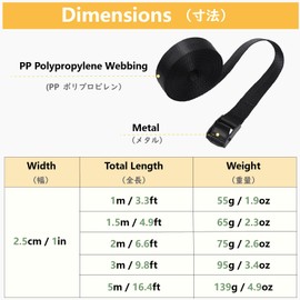 JEELAD Cargo Tightening Belt, Packing Belt, Fastening Belt, Cable Tie, Width 1.0 inches (25 mm), Bands, Packing Belt, Fixing Band, Multi-purpose, Automotive Belt, Bike Belt, Loading, Transportation,