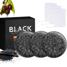Callmynm Gray Hair Reverse Bar, Black Soap For Hair Darkening, Herbal Mane Gray Reverse Bar for Men & Women, Deep Scalp Cleansing & Strengthening (3Pcs)
