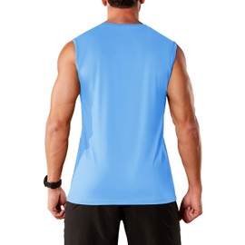 MAGCOMSEN Men's Muscle Tank Tops Dry Fit Sleeveless Shirts UPF 50+ Workout Athletic Tank Shirts Bodybuilding Tank Tops Blue M
