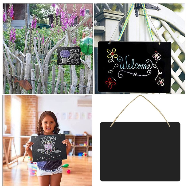 NOELAMOUR Chalkboard Black Board Wall Hanging Double Sided Sign Sign