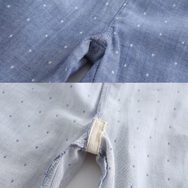 RAKUYUME Children's Pajamas, Gauze, Side Seamless, Boys, Girls, Long Sleeve, Button, Front Opening, Sleepwear, 100% Cotton, Top and Bottom Set, Comfortable, Sweat Absorbent, Breathable, Loungewear,