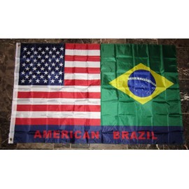 3x5 USA American / Brazil Brazillian Friendship Flag 3'x5' Brass Grommets