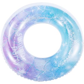 Floating Ring, Starry Sky, Exquisite, Swimming Float, Strong Buoyancy, Leak-Resistant, Cute, O-Shaped Float, Glitter, Inflatable Pump, For Adults and Children, For Beaching, Sunbathing, Heat