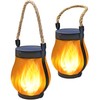 Idealife Solar Outdoor Lanterns with Realistic Flickering Flame,2 Pack