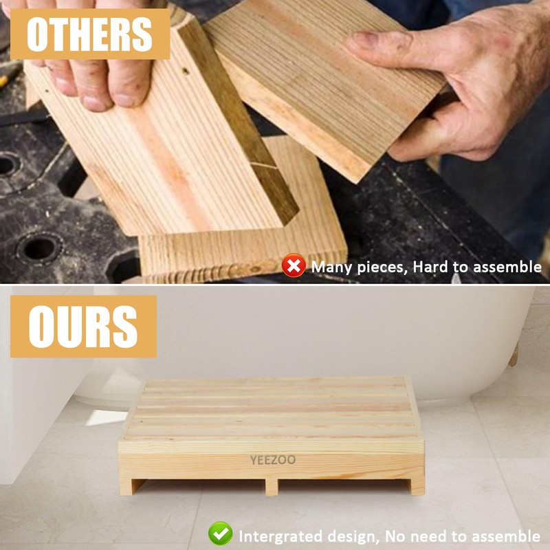 Wooden one Step Stool- Solid Pine Wood Step Riser with