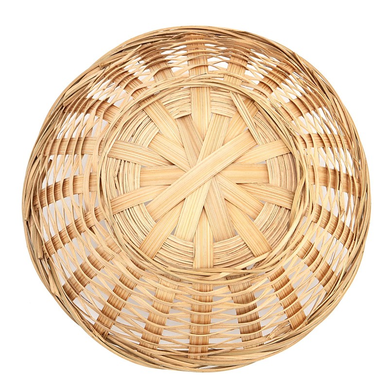 JEUIHAU 12 PCS 10 Inch Bamboo Bread Basket, Round Wicker