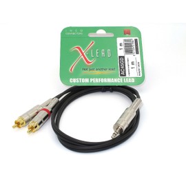 X-LEAD AC45GD030BK Professional adapter - Insert cables - RCA type gold plated tip / 3,5mm 3-pole, metal handle - (3 m, black) - made in Italy by INCO