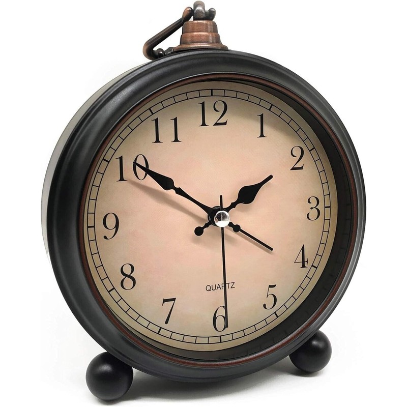 Clock Vintage Retro Style Analog Alarm Clock, 4 inch Super