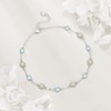 YFN Daisy Moonstone Anklet for Women S925 Sterling Silver Adjustable